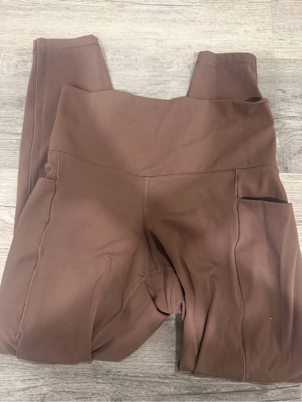 High-Rise Brown Women's Active Leggings